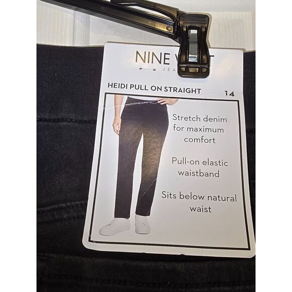 NWT Nine West Denim Heidi Pull On Jeans Black Size 14 Plus - Picture 7 of 12